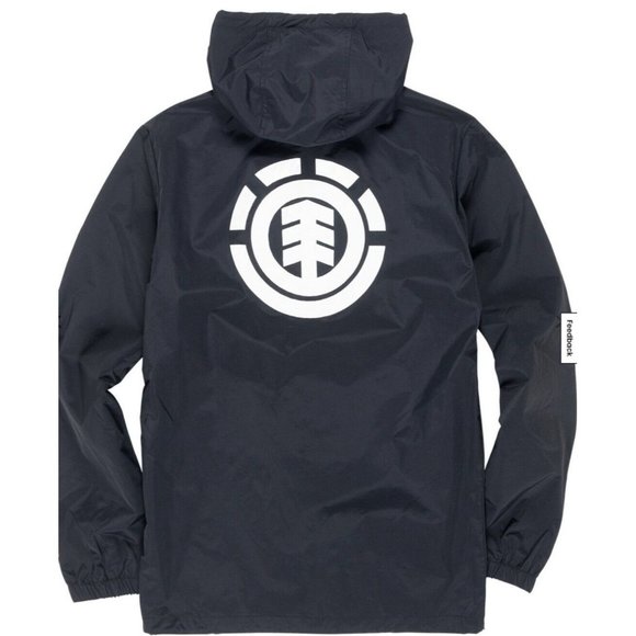 $65 Element Men’s Alder Primo Hooded Coach Jacket In Black Light Weight Size S - Picture 4 of 4